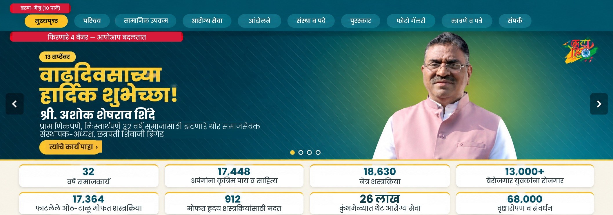 वाढदिवसाच्या हार्दिक शुभेच्छा — श्री. अशोक शेषराव शिंदे